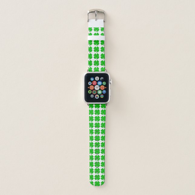 Irish Ireland shamrock green apple watch band (Front)