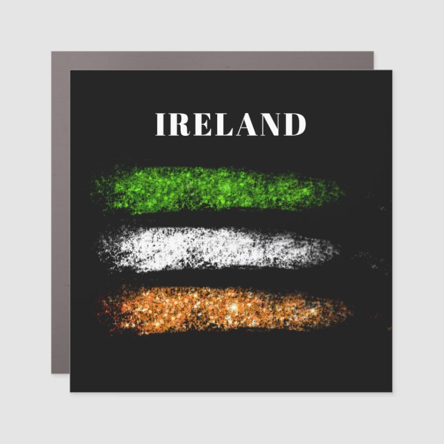 *~* IRISH IRELAND Simple Abstract Minimal Flag Car Magnet (Front)