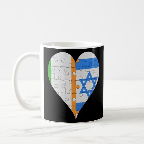 Irish Isreali Flag Heart  Coffee Mug