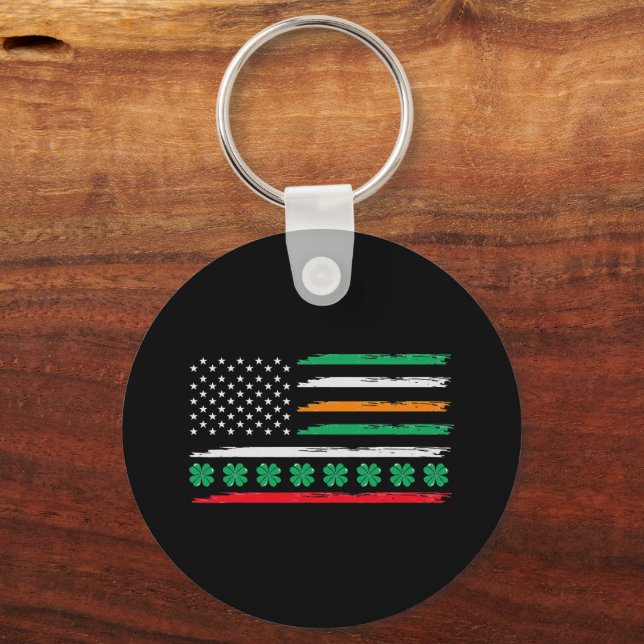 Irish Italian American Flag Ireland Italy Pride Keychain (Front)