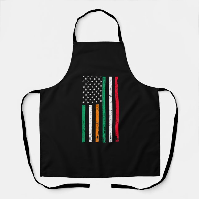 Irish Italian American Flag Ireland Italy ST PATRI Apron (Front)