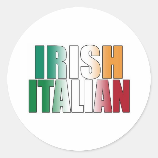Irish Italian Classic Round Sticker (Front)