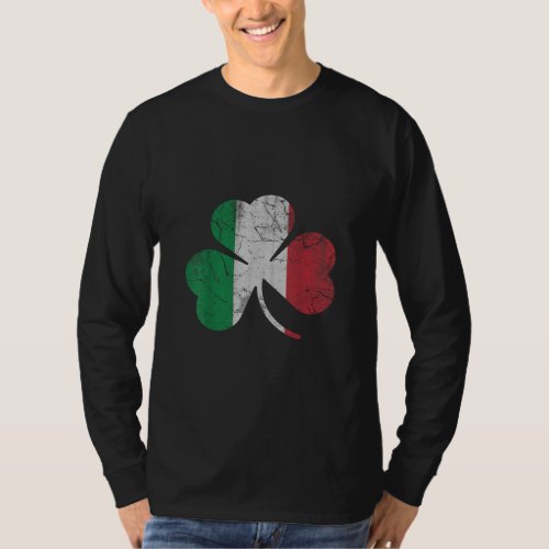 Irish Italian Flag Shamrock St Patricks Day Italy T_Shirt
