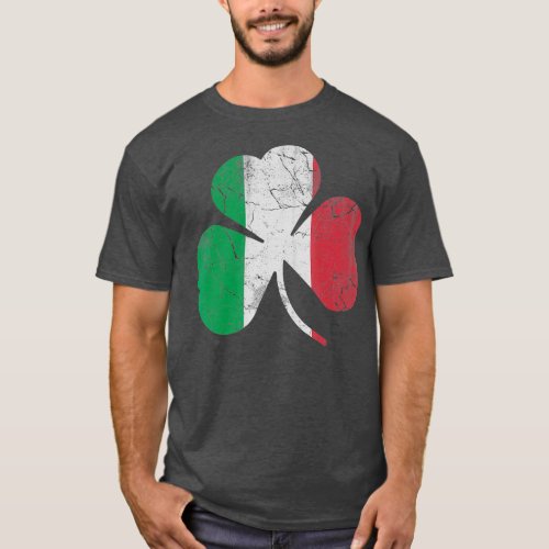 Irish Italian Flag Shamrock  St Patricks Day T_Shirt