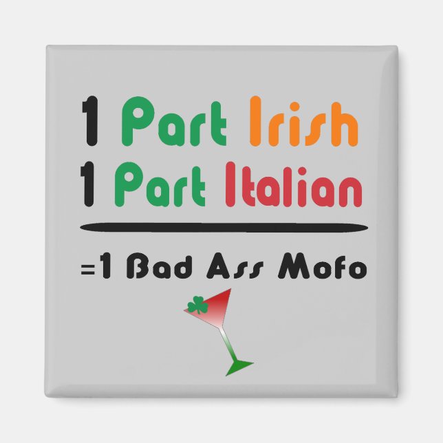 Irish Italian Funny Fridge Magnet (Front)