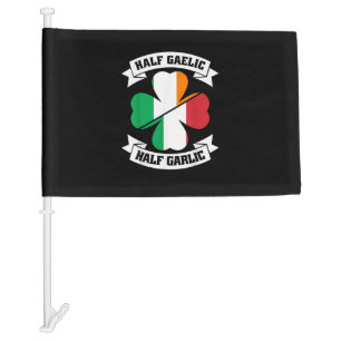 Irish Italian Half Gaelic Half Garlic Saint Patric Car Flag