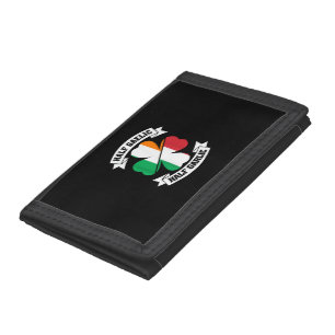 Irish Italian Half Gaelic Half Garlic Saint Patric Tri-fold Wallet