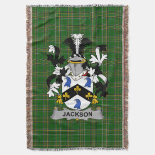  Irish Jackson Coat of Arms Family Crest Ireland Throw Blanket