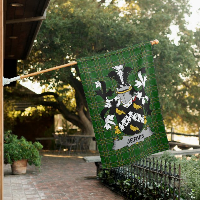  Irish Jervis or Jarvis Coat of Arms Family Crest  House Flag (In SItu)