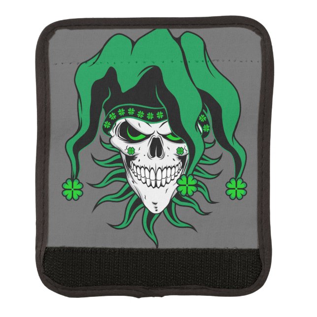 Irish Jester Skull Luggage Handle Wrap (Front)