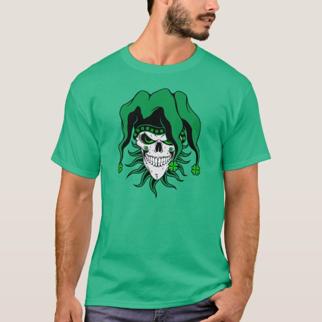 Irish Jester Skull T-Shirt (Front)