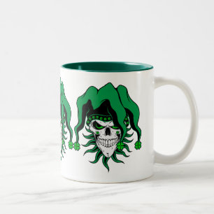 Irish Jester Skull Two-Tone Coffee Mug