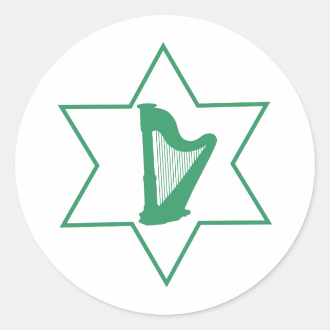 Irish & Jewish Classic Round Sticker (Front)