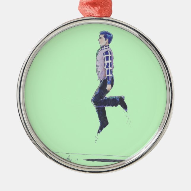 Irish Jig Folk Dancing Man Christmas tree ornament (Front)
