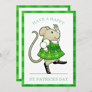 IRISH JIG MOUSE St. Patrick's Day 5x7 Flat Card