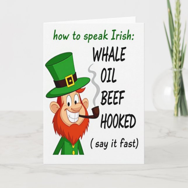 Irish Joke How To Speak Card (Front)