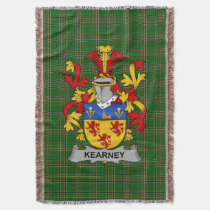 Irish Kearney or O_Kearney Coat of Arms Family Cr Throw Blanket