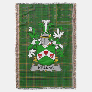 Irish Kearns or O_Kearon Coat of Arms Family Cres Throw Blanket
