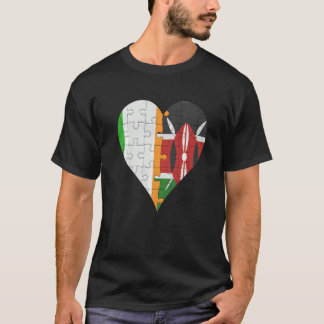 Irish Kenyan Flag Heart T-Shirt