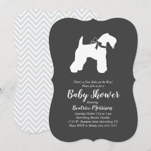 Irish Kerry Blue Te Dog Baby Shower Gender Neutral Invitation