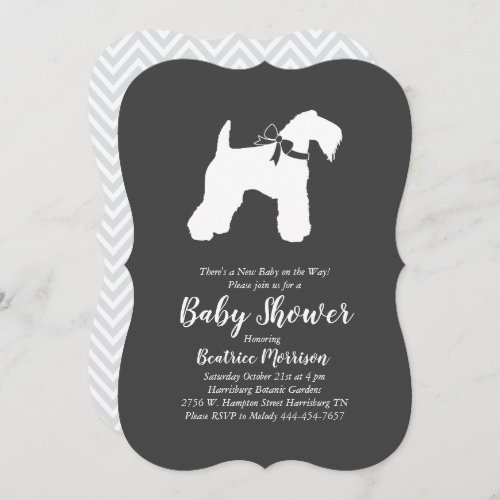 Irish Kerry Blue Te Dog Baby Shower Gender Neutral Invitation