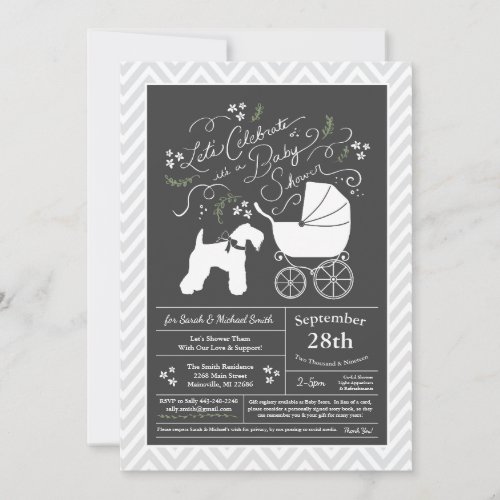 Irish Kerry Blue Terrier Baby Shower Invitation