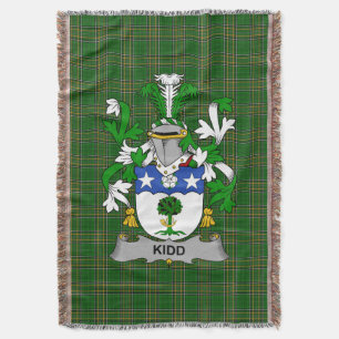  Irish Kidd Coat of Arms Family Crest Ireland Throw Blanket