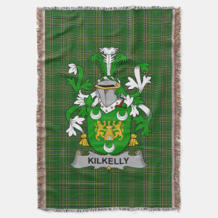 Irish Kilkelly or Killikelly Coat of Arms Family Throw Blanket