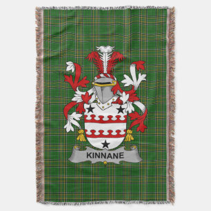  Irish Kinnane or O_Kinane Coat of Arms Family Cre Throw Blanket