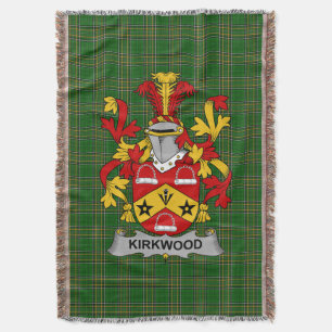  Irish Kirkwood Coat of Arms Family Crest Ireland Throw Blanket