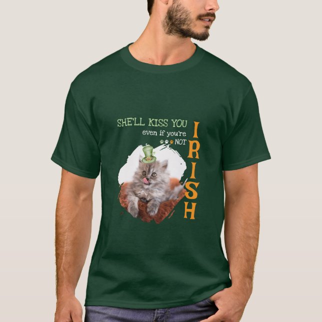 Irish Kiss Cat T-Shirt (Front)