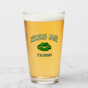 Irish Kiss Me Glass