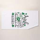Irish Kisses and Shamrock Wishes Bath Towel (Bath Towel)