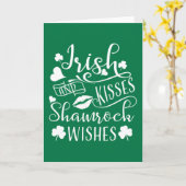 Irish Kisses and Shamrock Wishes Card (Yellow Flower)