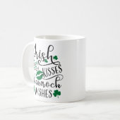 Irish Kisses and Shamrock Wishes Coffee Mug (Front Left)