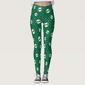 Irish Kisses cute St Patricks day Leggings