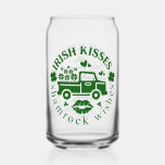 Irish kisses truck with clovers St. Patricks Day Can Glass