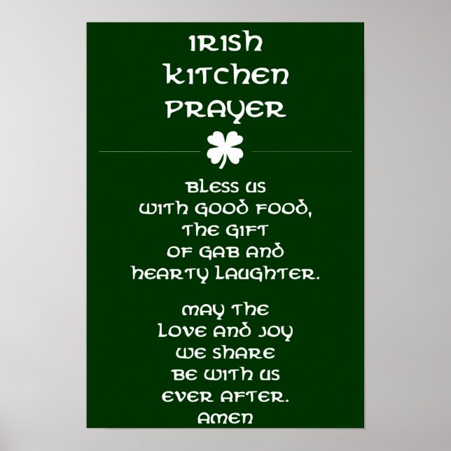 Irish Kitchen Prayer Poster (Front)