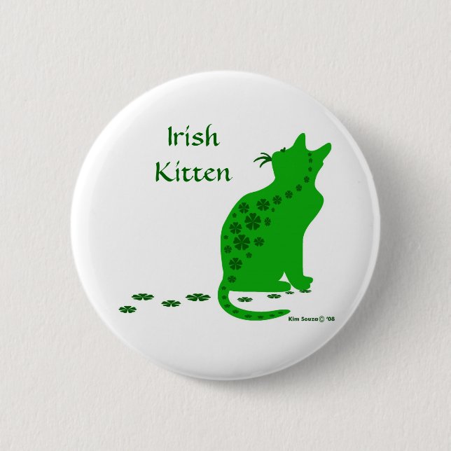 Irish Kitten-Button Pinback Button (Front)
