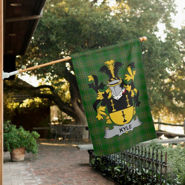  Irish Kyle Coat of Arms Family Crest Ireland House Flag (In SItu)