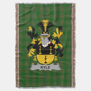  Irish Kyle Coat of Arms Family Crest Ireland Throw Blanket