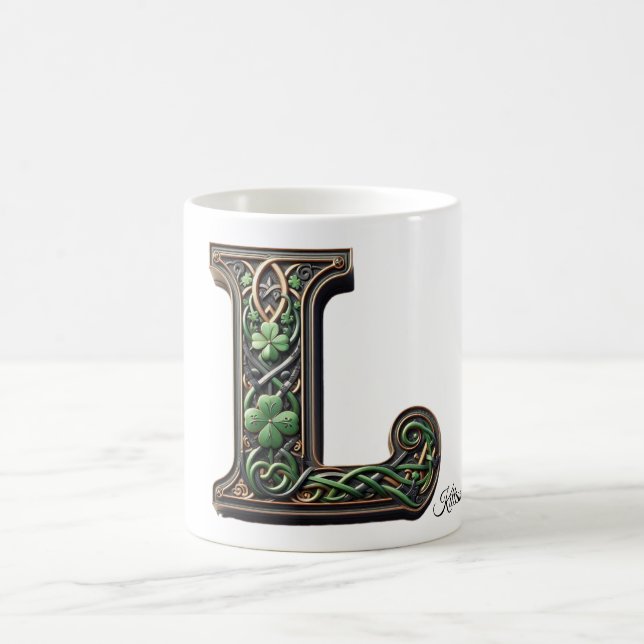 Irish L Monogram Coffee Mug (Center)