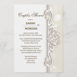 Irish Lace Couples Wedding Shower Invitation