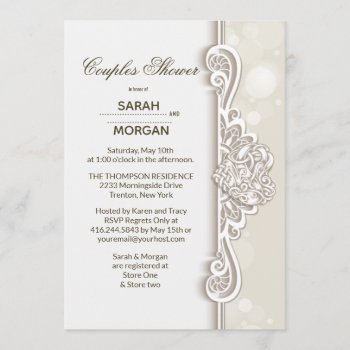 Irish Lace Couples Wedding Shower Invitation by SpiceTree_Weddings at Zazzle