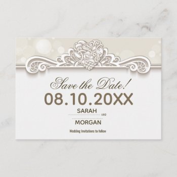 Irish Lace Wedding Save The Date by SpiceTree_Weddings at Zazzle