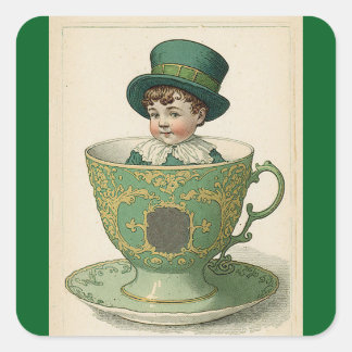 Irish Lad In Tea Cup Sticker