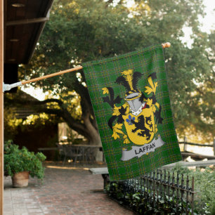 Irish Laffan Coat of Arms Family Crest Ireland House Flag