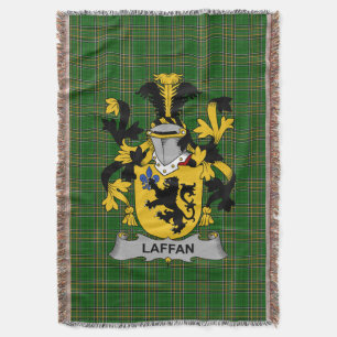 Irish Laffan Coat of Arms Family Crest Ireland Throw Blanket