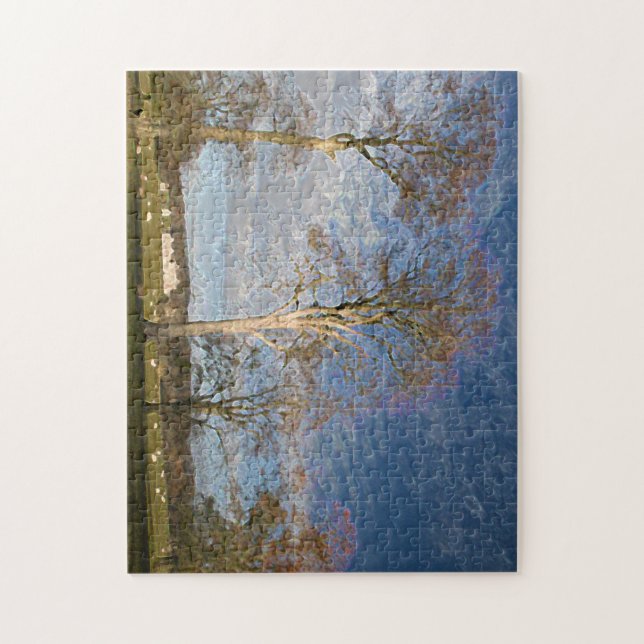 Irish Landscape Trees and Green Grass Jigsaw Puzzle (Vertical)
