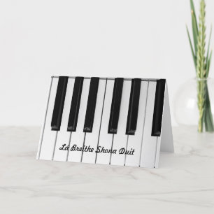 Irish language birthday piano card